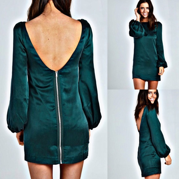 🆕 NWT ASILIO 💚 Longsleeve Silk Mini Dress - Picture 4 of 8